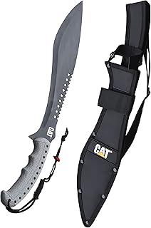 Machete with Shoulder Strap Sheath,19 Inch, Stainless Steel Blade Knife with Ergonomic Comfort Tool Handle, Cut, Chop, Clear Brush, Garden, Outdoors, Camping Black Silver - 240395