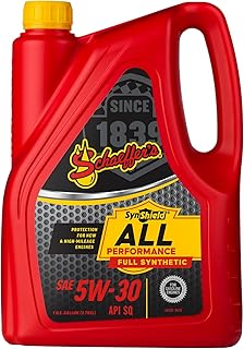 Schaeffer Manufacturing Co. 6530-006S SynShield All Performance Full Synthetic Gasoline Engine Oil 5W-30 For New and High Mileage Engines, 1-gallon bottle