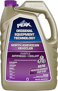 PEAK OET Extended Life Purple 50/50 Prediluted Antifreeze and Coolant for North American Vehicles, Long-Lasting Premium Engine Coolant/Antifreeze with Organic Acid Techology (Oat), 1 Gal.