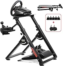 GTPLAYER Sim Racing Wheel Stand Simulator Cockpit Wheel Stand Racing Steering Shifter Mount fit for Logitech G25 G27 G29 G920 G923 Thrustmaster T330TS Gaming Stand Wheel Pedals NOT Included, Black