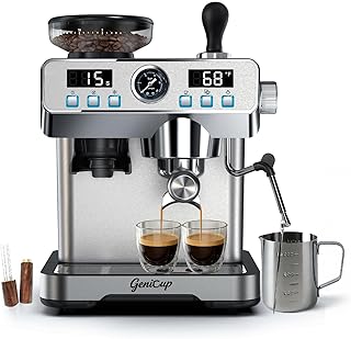 Espresso Machine with Grinder 20 Bar Professional Expresso Coffee Machines for Home Customizable 194℉-203℉ Temp Control Espresso Maker with 68oz Water Tank All-in-One Coffee Maker Cold Brew
