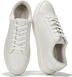 Mens Sneakers - Eco-Crafted Leather Memory Foam Insole Dress Shoes for Men Non Slip Laced-Up Water-Resistant Mens Casual Shoes - Dress Sneakers 2026