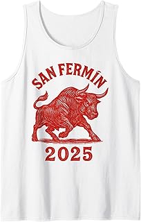 San Fermín 2025 Encierros Fiesta Pamplona Spain Tank Top