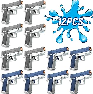 12 Pack Water Gun for Kids, Squirt Guns Bulk Small Manual Water Soaker Gun Toy, Summer Swimming Pool Beach Party Play Water Fighting Toys Gifts for Boys Girls Children (6 Blue & 6 Gray)