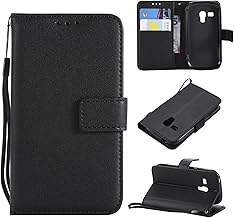 for Samsung Galaxy S3 Mini Case, for Samsung Galaxy S3 Mini Wallet Case,Card Slots Stand Magnetic Closure, Protective PU Leather [Shockproof TPU] Flip Cover w Wrist Strap Lanyard(Black)