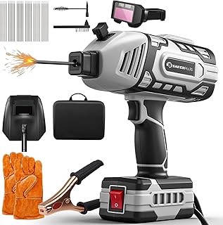 Sakerplus Portable Welding Machine, Handheld Welder Machine 110V, ARC Portable Welder with IGBT Inverter 5 Variable Current Adjustment, 30pcs 3/32" Wire Rods, Welding Helmet, Carring Case Included