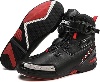 TEOKJ Motorcycle Shoes for Men and Women, Reinforced Street Riding Shoes with MOZ Closure System, Ankle Support, Anti-Slip Sole