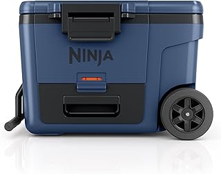 Ninja | Cooler | FrostVault 45QT Cooler with Wheels | Insulated with Temp Dry Storage Drawer | Keeps Ice Cold for Days | for the Beach, Camping, Picnics & More | Lakeshore Blue | FB245BL
