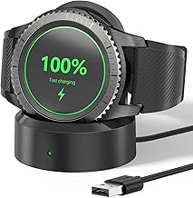 for Samsung Gear S3 Watch Charger Cable, Wireless Replacement Charging Dock Stand Compatible with Samsung Gear S3 Classic/Frontier Smart Watch (Black)