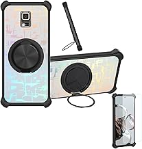 Case Compatible for Samsung Galaxy S5 Active Phone Case Cover [with 1* Tempered Glass Screen Protector] Hybrid Case[360°Ring Support, Magnetic] CX-27-HEI
