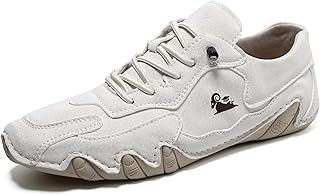 Women's Waterproof Suede Barefoot Shoes Driving Shoes for Men Handmade Casual Lightweight Slip On Walking Sneakers Retro Lace Up Hand Stitched Outdoor Sports Sneakers for Hiking Trailing Beck Shoe