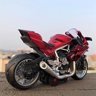 Collection 1/12 Motorcycle Simulation Diecast Model Collection Birthday Present for Kawasaki Ninja H2R(Red Retail Box)