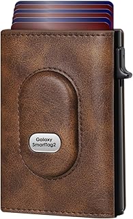 Mens Wallet for Samsung Smarttag2 Pop up Card Holder Compatible with Samsung Tag RFID Blocking Wallet for Men 10-14 Card Capacity | ID Window | Cash Slot(Brown)