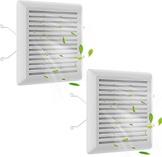 C350GN Bathroom Plastic Grille Cover with Springs for Broan-NuTone 695 and 696N Ventilation Fans, S97017068 Replacement for Broan-NuTone Wall-Mount Exhaust or Bathroom Vent Fan Grille, 2 Pack