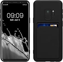 kwmobile Case Compatible with Samsung Galaxy S9 Case - TPU Phone Cover with Credit Card Holder - Black