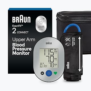 ExactFit 2 Connect Upper Arm Blood Pressure Monitor with Bluetooth, At Home Blood Pressure Machine, Use with Healthy Heart App for Tracking Trends