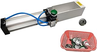 Aluminum Can Crusher, 24 Oz / 16 Oz / 12 Oz Can Crusher, Heavy Duty Pneumatic Cylinder Soda Beer Can Smasher, Recycling Tool (Countertop Button Valve)