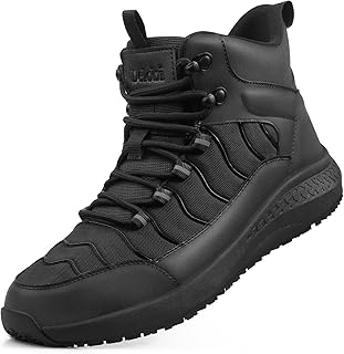 Men's Slip Resistant Waterproof Boots - Comfortable & Ankle Support Work Shoes for Restaurant, Casual, Hiking & Work - Zapatos Trabajo