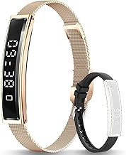 Smart Bracelet for Men Women with 2 Bands, Fitness Health Tracker, 24/7 Heart Rate/Pressure Detection/Sleep Monitor, 5ATM Waterproof Fashion Wristband with Multiple Sport Modes Android iOS