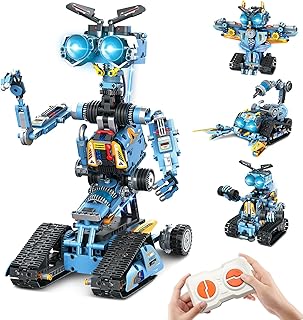 Robot Building Toys for Kids, 4-in-1 Rechargeable Remote Control RC Robotics STEM Building Block Kit RC Wall/Engineer Robot Toys for Boys Girls Ages 6 7 8 9 10 11 12+ (813PCS)