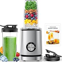 Turelar Blender for Smoothies Portable Personal Blender for Shakes and Smoothies for Kitchen with 2 * 24oz Portable Cups and Extra Lid, Smoothie Maker Machine for Juices, Baby Food, Nutritious Recipe