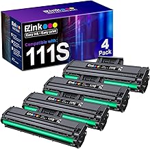 E-Z Ink Compatible MLT-D111S Black Toner Cartridge High Yield Replacement for Samsung 111S 111L MLT-D111S MLT-D111L to use with Samsung Xpress M2020W M2022 M2024W M2070W M2070FW (Black, 4 Pack)