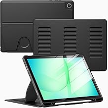 VIKESI Case for Samsung Galaxy Tab A11+ Plus 11 inch 2026 Model (SM-X230/X236),Multiple Angles Stand Cover,Soft Back,Pencil Holder,and Auto Sleep/Wake,Black