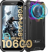 F101P Rugged Phone Unlocked 5.45"(2026), 10600mAh Unlocked Phone 123dB Loud Volume Phone, 7GB+64GB/1TB, 24MP Camera Waterproof Smartphone 4G Dual SIM/OTG/2GhzOcta-core/IP68/IP69K (64GB-Black)