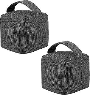 4.4 Lbs Decorative Door Stopper 2 Set, Heavy Duty Door Stopper for Bottom of Door, Weighted Fabric Door Stopper for Bedroom, Living Room, Office