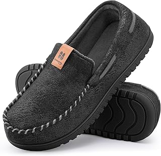 Men's Suede Memory Foam Moccasin Slippers Soft Plush Warm Lining House Shoes