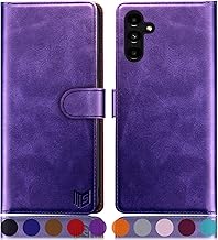 SUANPOT for Samsung Galaxy A15 5G Wallet case with RFID Blocking Credit Card Holder,Flip Book PU Leather Protective Cover Women Men for Samsung A15 Phone case Purple