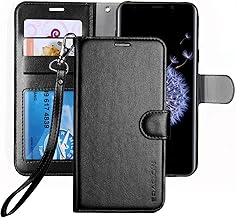 Galaxy S9 Wallet Case, Galaxy S9 Case, Premium PU Leather Wallet Flip Protective Case Cover with Card Slots and Kickstand for Samsung Galaxy S9 (Black)