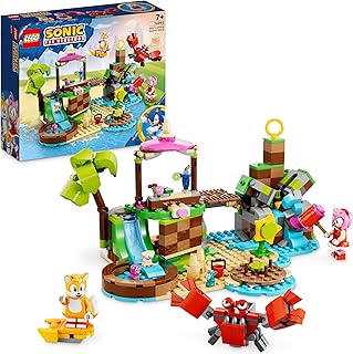 76992 Sonic the Hedgehog Amy's Animal Island Playset, Buildable Toy with 6 Characters Including Amy and Tails Figures, Gift for Kids, Boys and Girls from 7 Years
