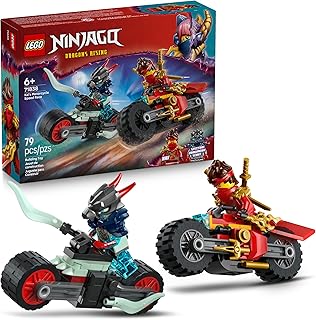 NINJAGO Kai's Motorcycle Speed Race Building Toy for Kids - Pretend Play Motorcycle Toy with 2 Minifigures - Building Blocks for Boys & Girls, Ages 6+ - Gift Idea for Birthdays - 71838