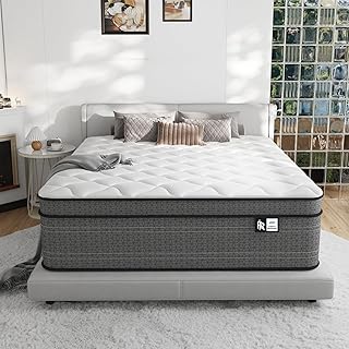 12 Inch King Size Mattress, Firm Hybrid Mattress with 7-Zone Pocket Springs & Cooling Gel Memory Foam, Luxury Pressure Relief Bed in a Box for Back & Side Sleepers, CertiPUR-US
