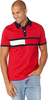 Men's Short Sleeve Cotton Pique Flag Polo in Regular Fit