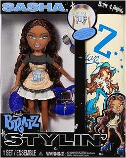Bratz Stylin' Sasha Fashion Doll with Customizable T-Shirt for You and Accessories