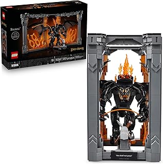Icons The Lord of The Rings: Balrog Book Nook Kit - DIY Craft Building Set for Adults, 18+ - Collectible Gandalf Minifigure - Gift Idea for Birthdays - Home or Room Decor - 10367