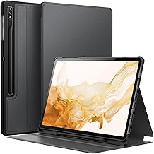 Case for Samsung Galaxy Tab S8 Plus 2022 / S7 FE 2021 / S7 Plus 2020 12.4-Inch with S Pen Holder, Slim Folio Stand Protective Tablet Cover, Multi-Angle Viewing (Black)