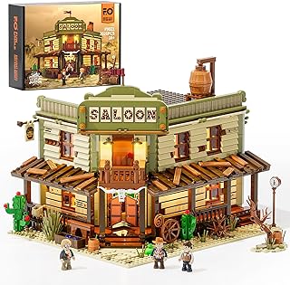 Western-Saloon Lighting Building-Bricks Set - The Old West Saloon LED Light Construction Building Model Set 2026 Pcs for Adults and Teen