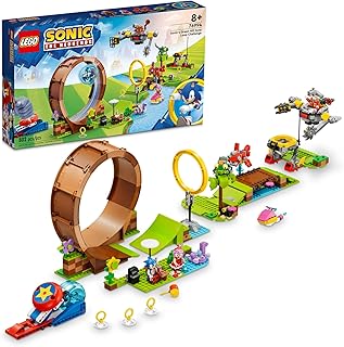 Sonic The Hedgehog Sonic’s Green Hill Zone Loop Challenge Building Toy Set, Sonic Adventure Toy with 9 Sonic and Friends Characters, Fun Gift for 8 Year Old Gamers and Young Fans, 76994