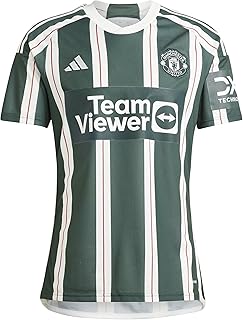 Manchester United 23/24 Away Jersey - Classic Vertical Stripes, Moisture-Absorbing AEROREADY, Embroidered Club Badge