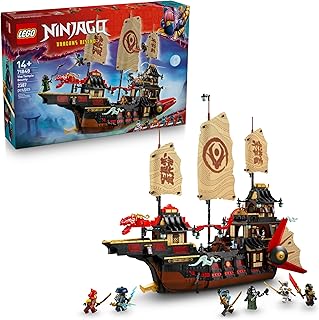 NINJAGO The Temple Bounty Building Toy - Multi-Level Boat W/6 Ninja Toy Minifigures for Kids, Ages 14+ - Model Building Kit with Display Stand - Dragons Rising Gift for Teen Boys & Girls - 71848