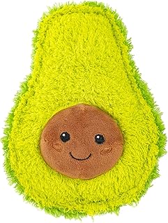 Giftable World 7 Inch Plush Pet Toy Smiling Avocado with Squeaker Dog Chew Toy