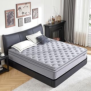 Queen Mattresses, 14 Inch Queen Size Hybrid Memory Foam Mattress with Upgrade Pocket Springs, Pressure Relief, Breathable Comfort and Durable, CertiPUR-US Certified, Medium Firm