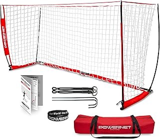 PowerNet Soccer Goal for Backyard, 3Mx2M / 6x4 / 8x4 / 12x6 / 14x7 /18.5x6.5 / 21x7 / 24 x 8 Portable Soccer Net, Sports & Outdoors Training Equipment, Quick Setup 1 Goal & Zipper Storage Bag