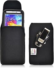 Belt Clip Case Compatible with Samsung Galaxy S5 Black Vertical Holster Nylon Pouch with Heavy Duty Rotating Belt Clip