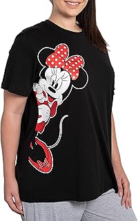 Women's Plus Size T-Shirt, Minnie Mouse, Stretch Black Tee Shirt, Cute Summer Graphic Top, Disneyland Travel Shirt