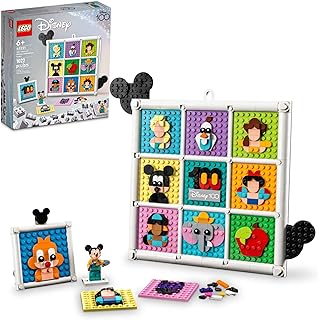 Disney Classic 100 Years of Disney Animation Icons 43221 Buildable Disney Toy with Mickey Mouse Minifigure, Classic Disney Wall Art, Fun Toys for Kids Ages 6+