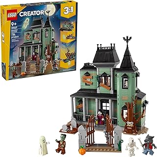 Creator 3 in 1 Haunted Mansion Building Toy for Kids - Halloween Building Blocks & Learning Toy for Girls & Boys, Ages 9+ - Build a Haunted House, Train, or Ship - Gift for Birthdays - 31167